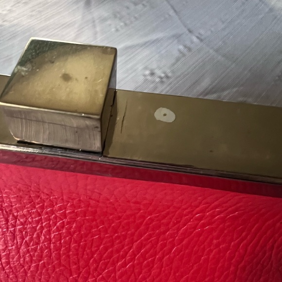 Vintage Roger Van S 1950s-60s Red Pebble Leather Gold Hardware Purse Handbag - Picture 13 of 13